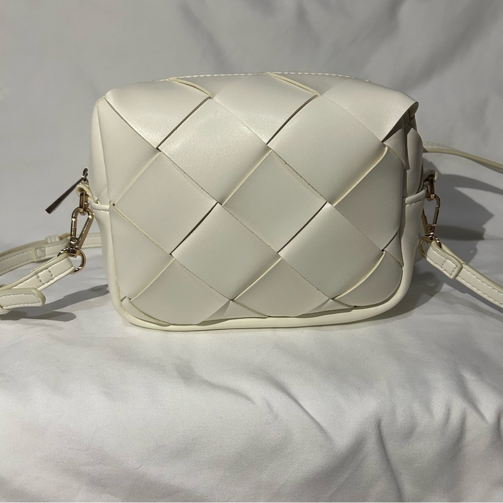 a new day Cream Woven Crossbody Bag